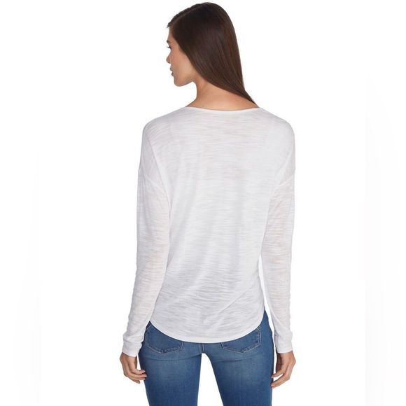 WHBM Long Sleeve Crossover White Coverup Size Large - Picture 3 of 13